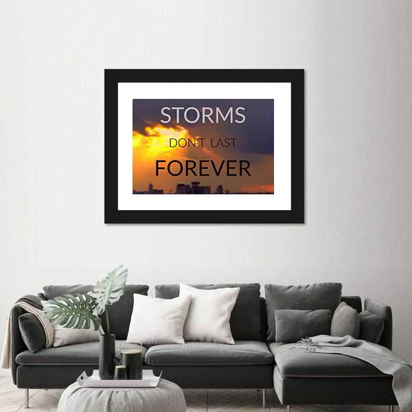 Quote "Storms Don't Last Forever" Canvas Wall Art-1 Piece-Framed Print-20" x 16"-Tiaracle