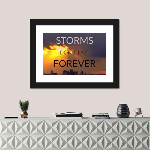 Quote "Storms Don't Last Forever" Canvas Wall Art-5 Horizontal-Gallery Wrap-22" x 12"-Tiaracle