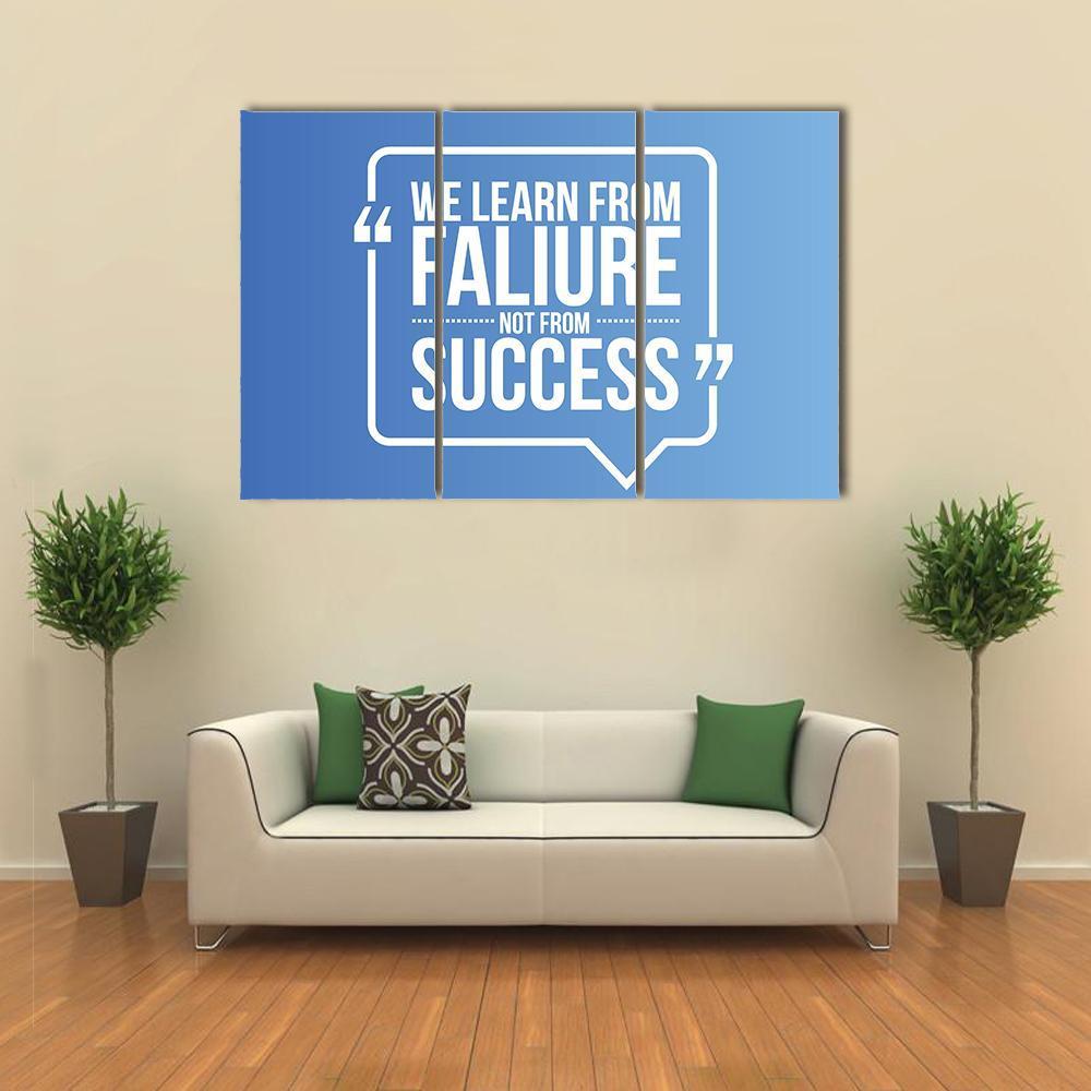 Quote "We Learn From Failure Not from Success" Canvas Wall Art-3 Horizontal-Gallery Wrap-37" x 24"-Tiaracle