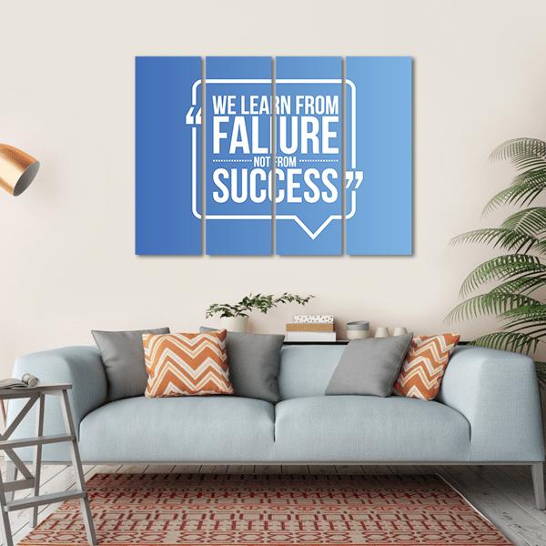 Quote "We Learn From Failure Not from Success" Canvas Wall Art-1 Piece-Gallery Wrap-36" x 24"-Tiaracle
