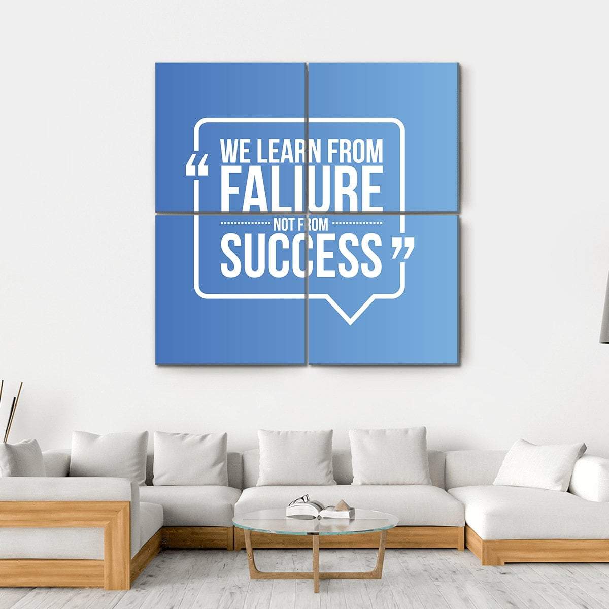 Quote "We Learn From Failure Not from Success" Canvas Wall Art-4 Square-Gallery Wrap-17" x 17"-Tiaracle