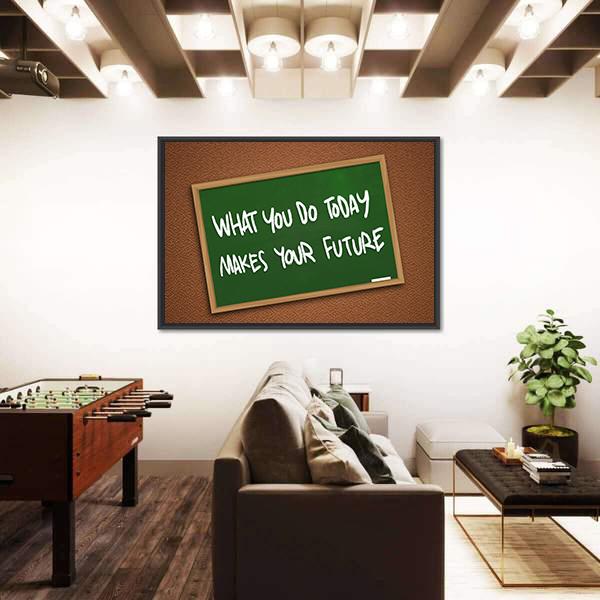 Quote " What You Do Today Makes Your Future" Canvas Wall Art-3 Horizontal-Gallery Wrap-25" x 16"-Tiaracle