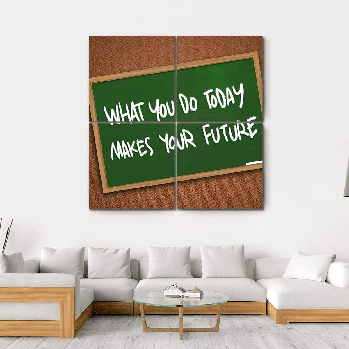 Quote " What You Do Today Makes Your Future" Canvas Wall Art-4 Square-Gallery Wrap-17" x 17"-Tiaracle