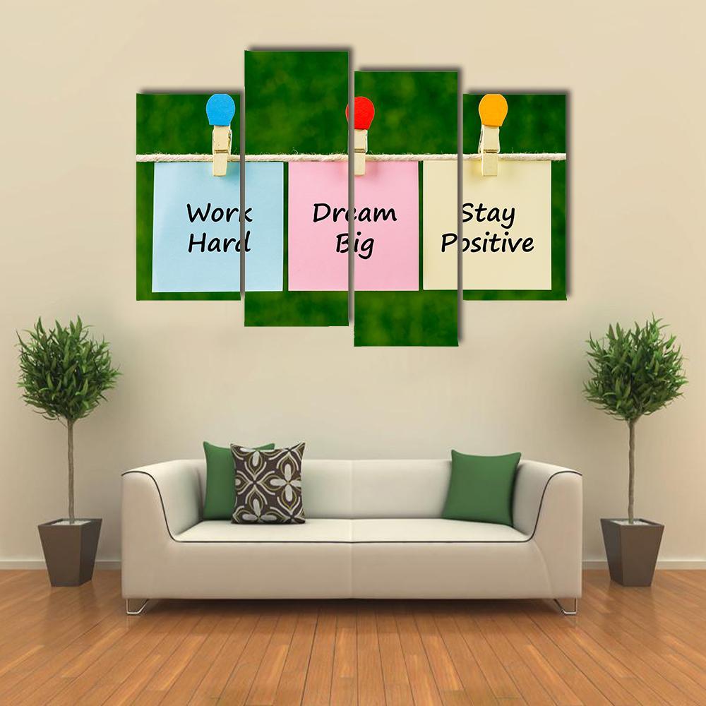 Motivational Quote Canvas Wall Art-5 Star-Gallery Wrap-62" x 32"-Tiaracle