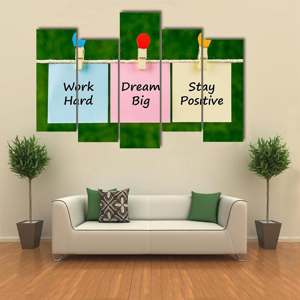 Motivational Quote Canvas Wall Art-5 Pop-Gallery Wrap-47" x 32"-Tiaracle
