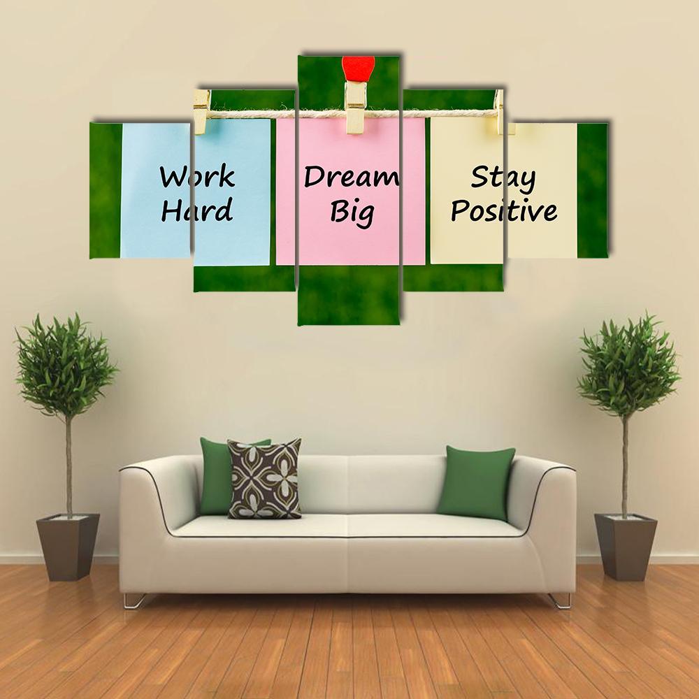 Motivational Quote Canvas Wall Art-5 Star-Gallery Wrap-62" x 32"-Tiaracle