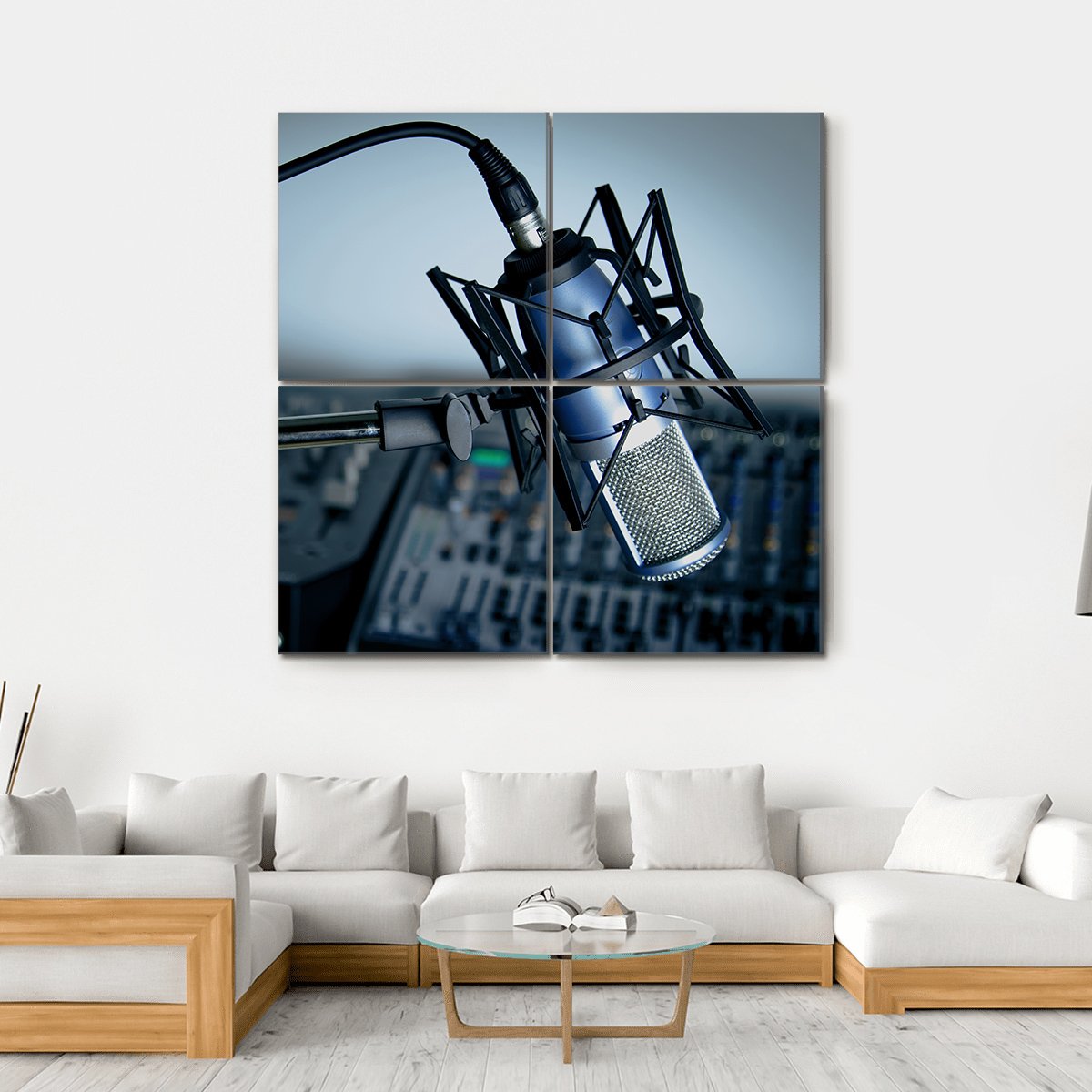 Radio Recording Studio Canvas Wall Art-4 Square-Gallery Wrap-17" x 17"-Tiaracle