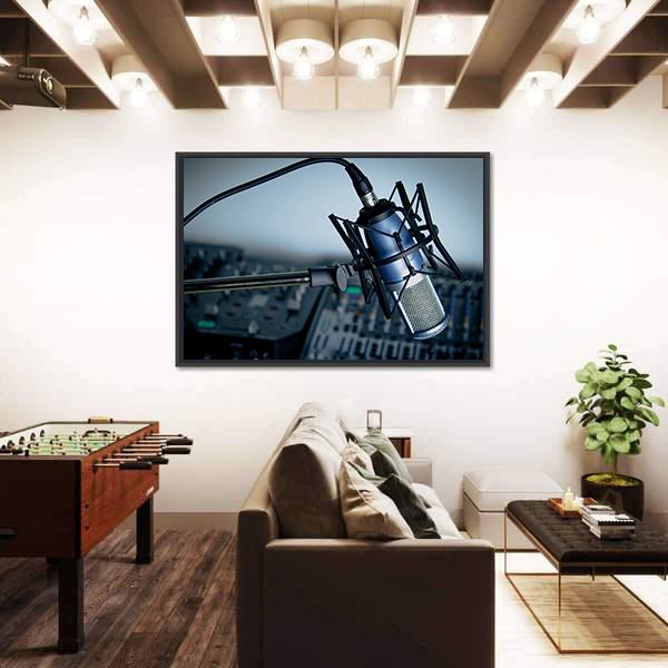 Radio Recording Studio Canvas Wall Art-3 Horizontal-Gallery Wrap-25" x 16"-Tiaracle