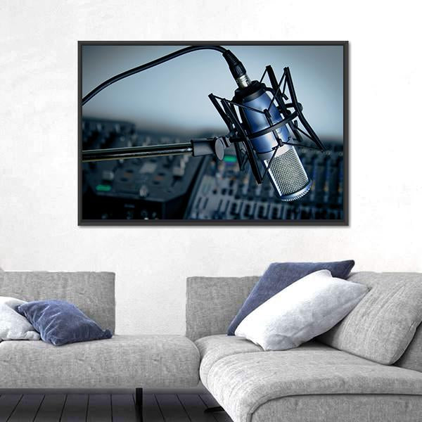 Radio Recording Studio Canvas Wall Art-3 Horizontal-Gallery Wrap-25" x 16"-Tiaracle