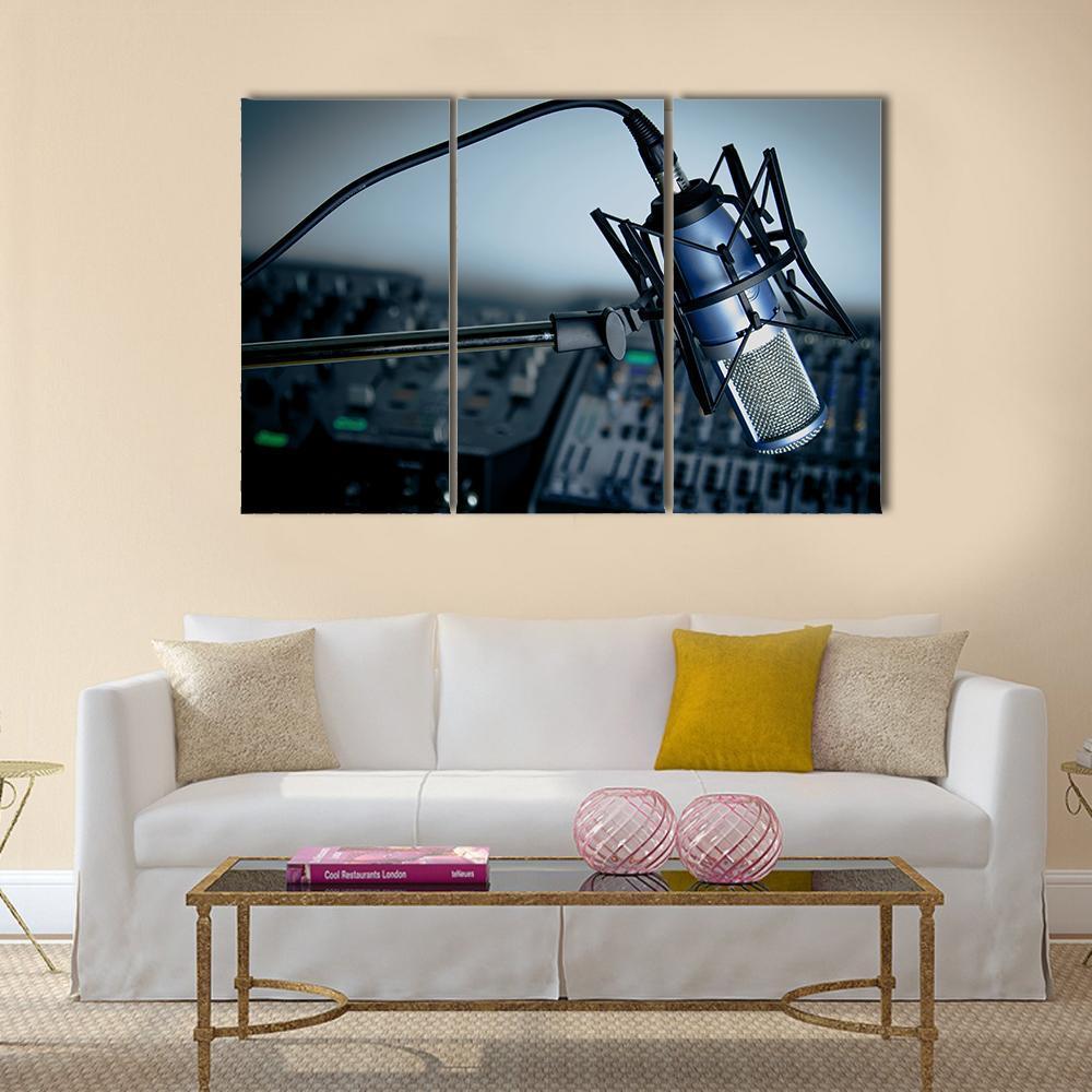 Radio Recording Studio Canvas Wall Art-3 Horizontal-Gallery Wrap-37" x 24"-Tiaracle