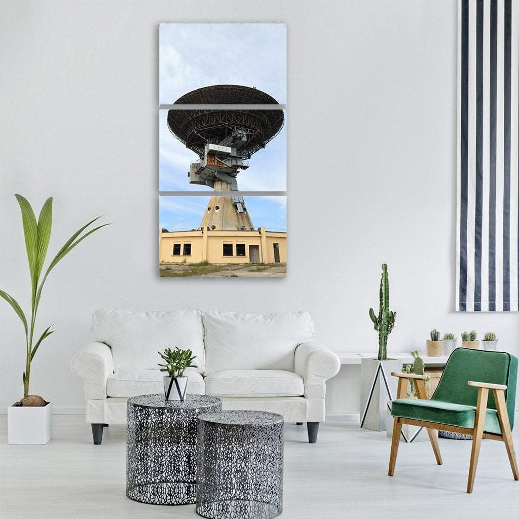 Radio Telescope In Latvia Vertical Canvas Wall Art-3 Vertical-Gallery Wrap-12" x 25"-Tiaracle