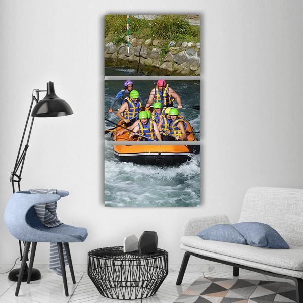Rafting Sports Boat Vertical Canvas Wall Art-3 Vertical-Gallery Wrap-12" x 25"-Tiaracle