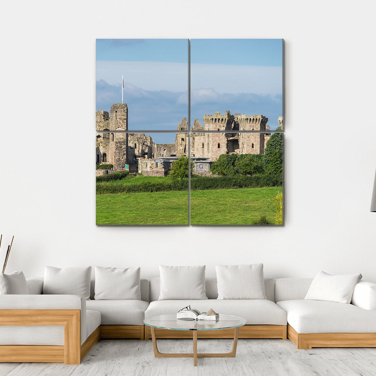 Raglan Castle Canvas Wall Art-4 Square-Gallery Wrap-17" x 17"-Tiaracle
