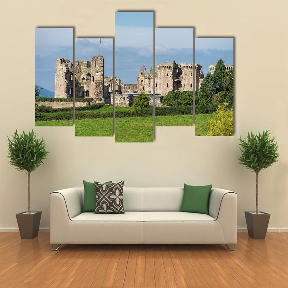 Raglan Castle Canvas Wall Art-5 Pop-Gallery Wrap-47" x 32"-Tiaracle