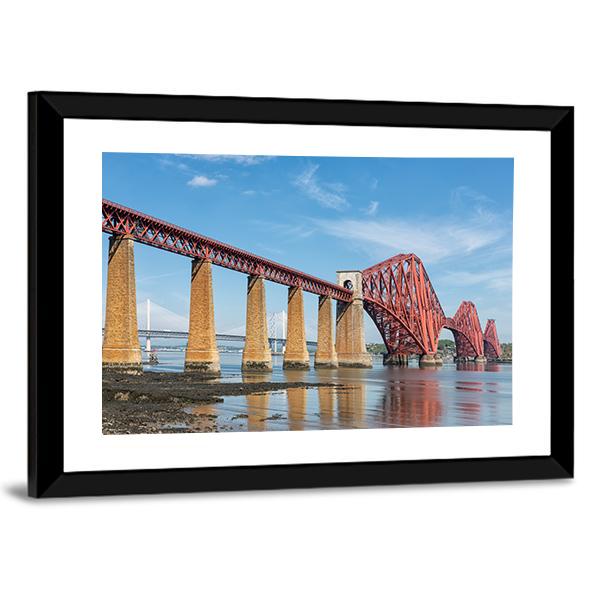 Railway Bridge Over Firth Of Forth In Scotland Canvas Wall Art-3 Horizontal-Gallery Wrap-25" x 16"-Tiaracle
