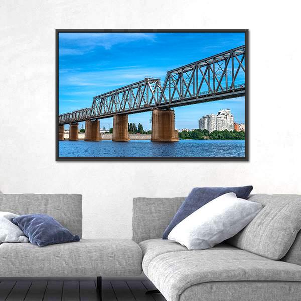 Railway Bridge Over The River Canvas Wall Art-3 Horizontal-Gallery Wrap-25" x 16"-Tiaracle