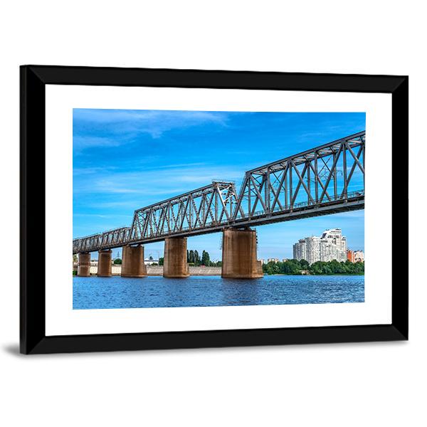 Railway Bridge Over The River Canvas Wall Art-3 Horizontal-Gallery Wrap-25" x 16"-Tiaracle