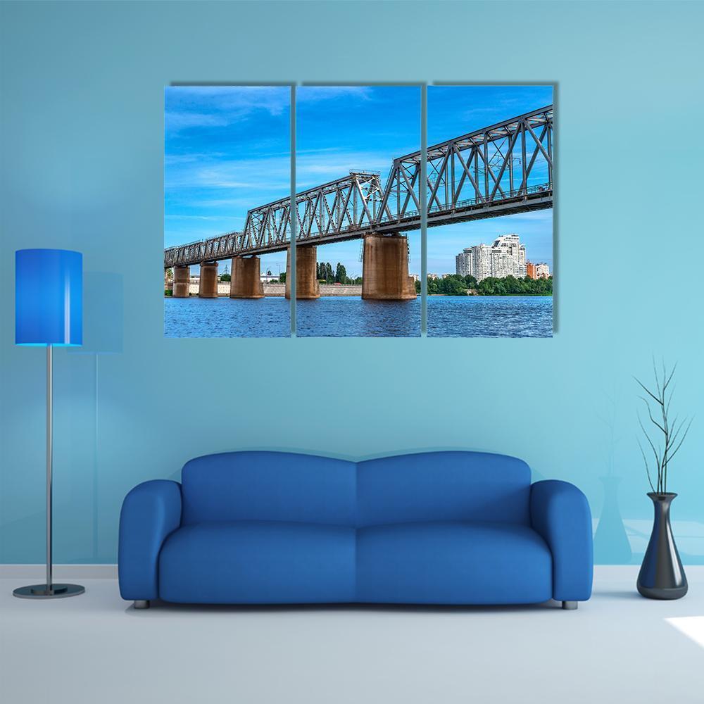 Railway Bridge Over The River Canvas Wall Art-3 Horizontal-Gallery Wrap-37" x 24"-Tiaracle
