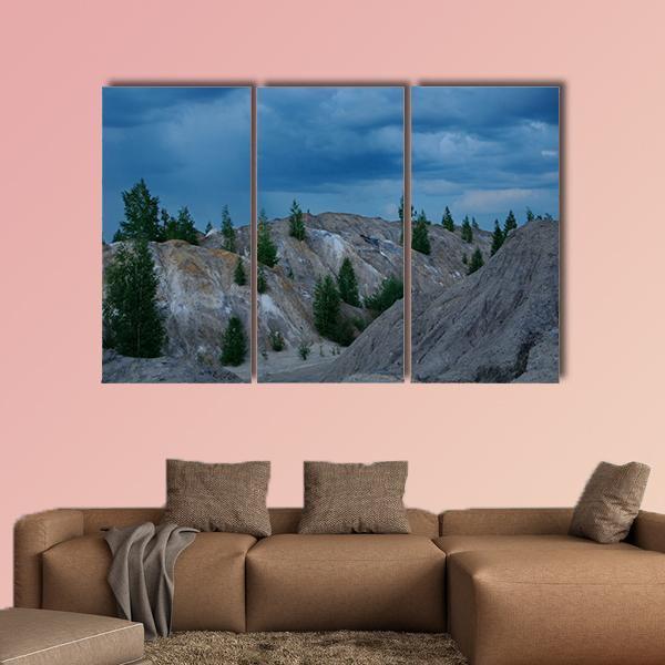 Rain Approaching Bare Hills In Russia Canvas Wall Art-3 Horizontal-Gallery Wrap-37" x 24"-Tiaracle