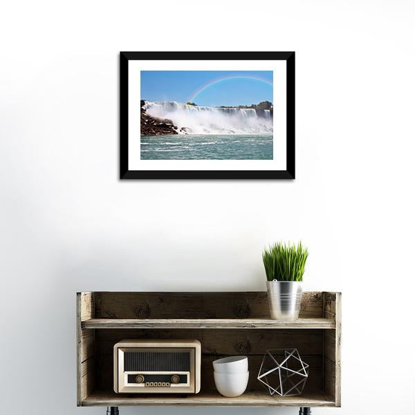 Rainbow At Niagara Falls Canvas Wall Art-3 Horizontal-Gallery Wrap-25" x 16"-Tiaracle