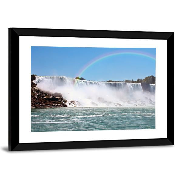Rainbow At Niagara Falls Canvas Wall Art-3 Horizontal-Gallery Wrap-25" x 16"-Tiaracle