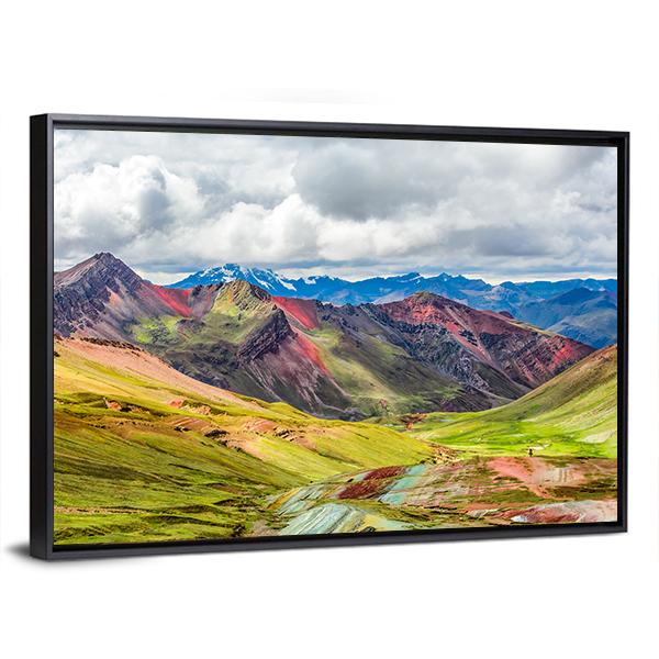 Rainbow Mountain At Pitumarca In Peru Canvas Wall Art-3 Horizontal-Gallery Wrap-25" x 16"-Tiaracle