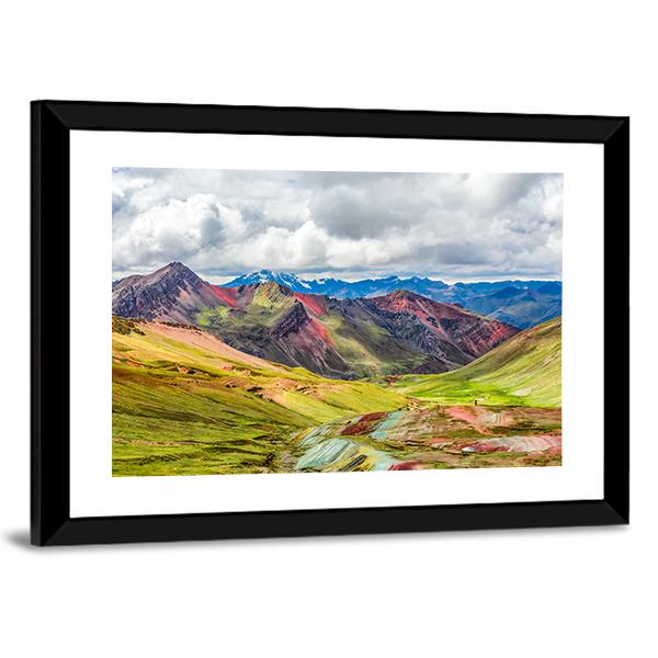Rainbow Mountain At Pitumarca In Peru Canvas Wall Art-3 Horizontal-Gallery Wrap-25" x 16"-Tiaracle