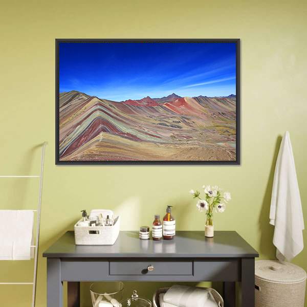 Rainbow Mountain In Peru Canvas Wall Art-3 Horizontal-Gallery Wrap-25&quot; x 16&quot;-Tiaracle