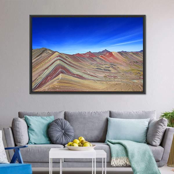 Rainbow Mountain In Peru Panoramic Canvas Wall Art-1 Piece-36" x 12"-Tiaracle