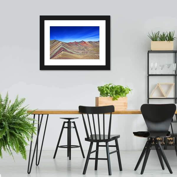 Rainbow Mountain In Peru Panoramic Canvas Wall Art-1 Piece-36" x 12"-Tiaracle