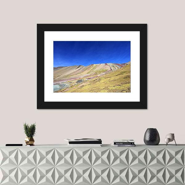 Rainbow Mountain Near Cusco Peru Canvas Wall Art-1 Piece-Framed Print-20" x 16"-Tiaracle