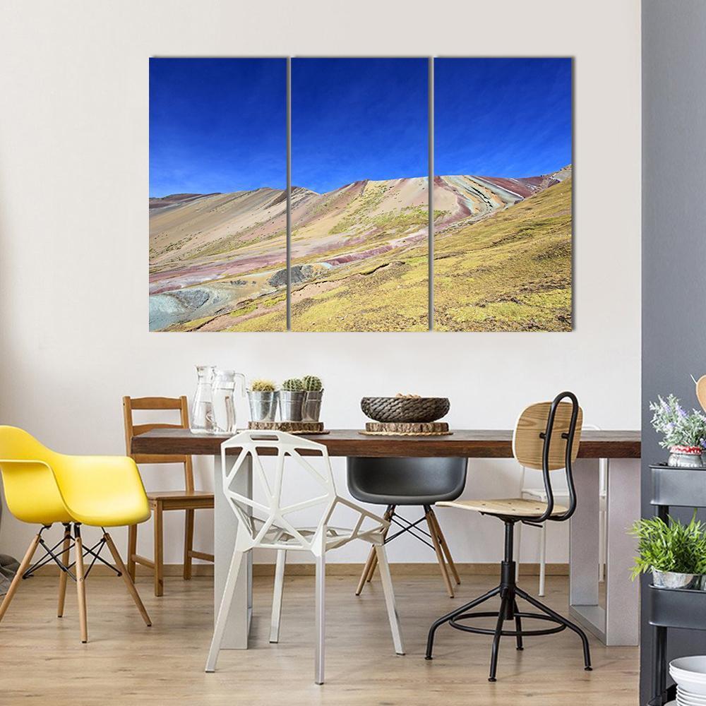 Rainbow Mountain Near Cusco Peru Canvas Wall Art-3 Horizontal-Gallery Wrap-37" x 24"-Tiaracle
