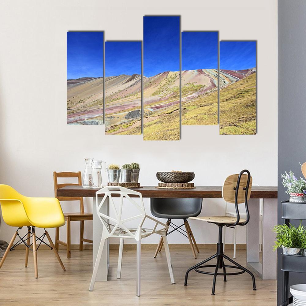 Rainbow Mountain Near Cusco Peru Canvas Wall Art-5 Pop-Gallery Wrap-47" x 32"-Tiaracle