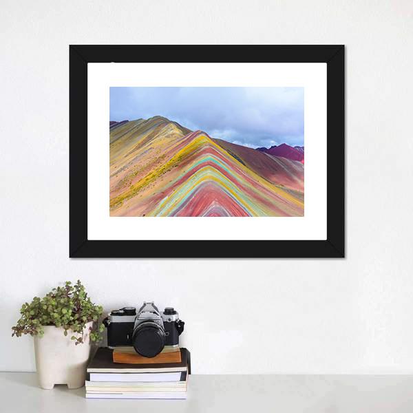 Rainbow Mountain Peru Canvas Wall Art-5 Horizontal-Gallery Wrap-22" x 12"-Tiaracle