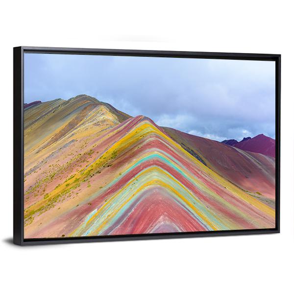 Rainbow Mountain Peru Canvas Wall Art-3 Horizontal-Gallery Wrap-25&quot; x 16&quot;-Tiaracle