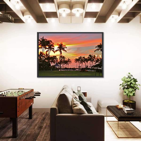 Rainbow Sunset In Paradise Canvas Wall Art-3 Horizontal-Gallery Wrap-25" x 16"-Tiaracle