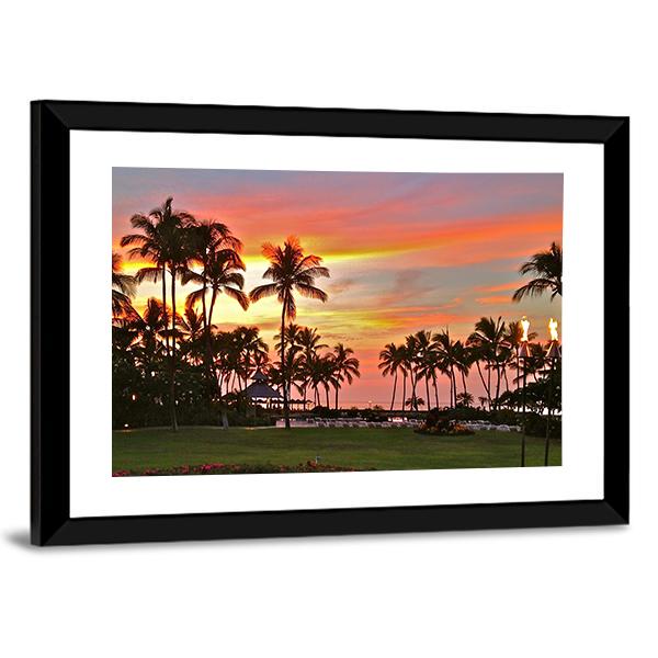Rainbow Sunset In Paradise Canvas Wall Art-3 Horizontal-Gallery Wrap-25" x 16"-Tiaracle