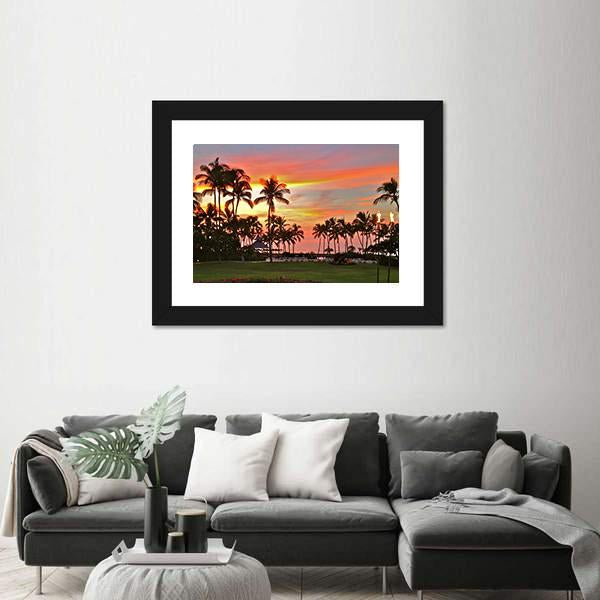 Rainbow Sunset In Paradise Canvas Wall Art-3 Horizontal-Gallery Wrap-25" x 16"-Tiaracle