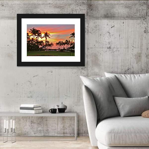 Rainbow Sunset In Paradise Canvas Wall Art-3 Horizontal-Gallery Wrap-25" x 16"-Tiaracle