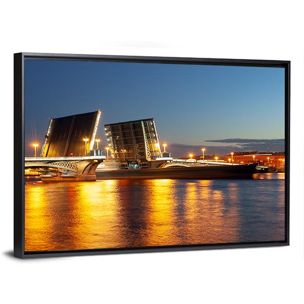 Raised Blagoveshchensky Bridge Panoramic Canvas Wall Art-1 Piece-36" x 12"-Tiaracle