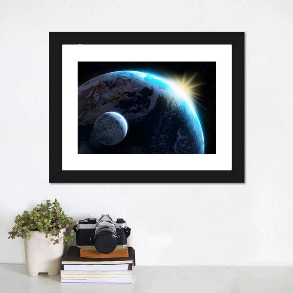 Raising Sun Illuminating Our Planet Canvas Wall Art-3 Horizontal-Gallery Wrap-25" x 16"-Tiaracle