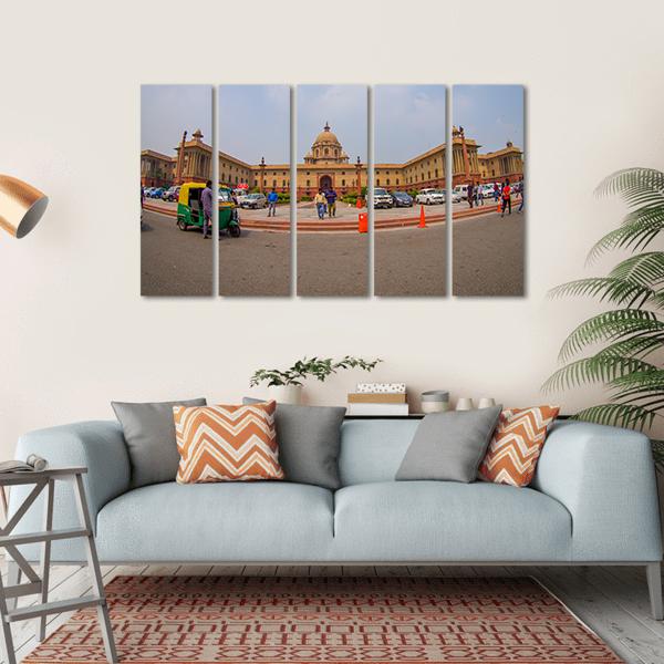 Rashtrapati Bhavan In India Canvas Wall Art-5 Horizontal-Gallery Wrap-22" x 12"-Tiaracle