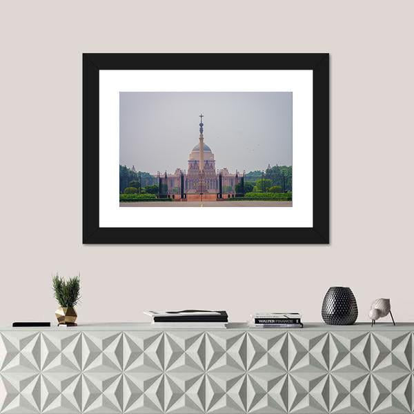Rashtrapati Bhavan India Canvas Wall Art-1 Piece-Framed Print-20" x 16"-Tiaracle