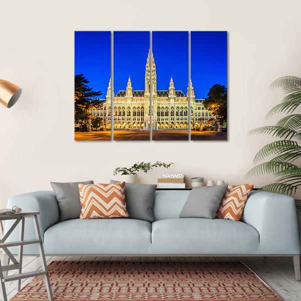 Rathaus Mayor Office In Vienna Canvas Wall Art-4 Horizontal-Gallery Wrap-34" x 24"-Tiaracle