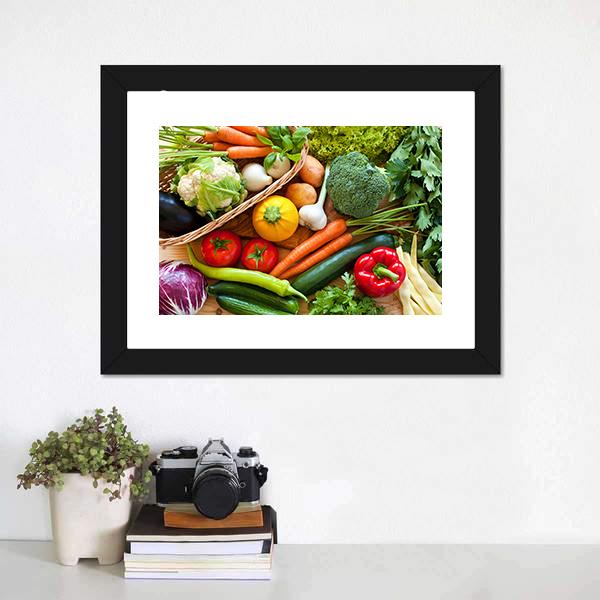 Raw Vegetables Canvas Wall Art-5 Horizontal-Gallery Wrap-22" x 12"-Tiaracle