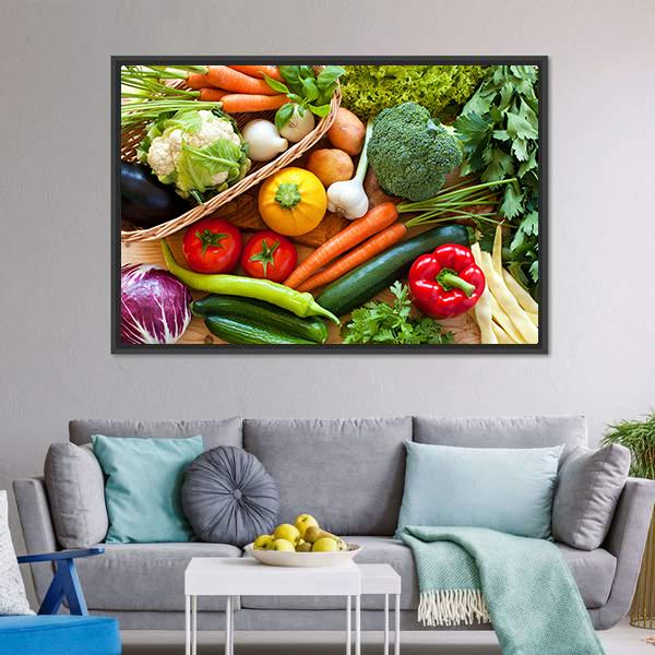 Raw Vegetables Canvas Wall Art-3 Horizontal-Gallery Wrap-25&quot; x 16&quot;-Tiaracle