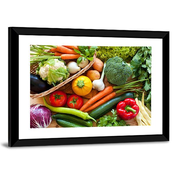 Raw Vegetables Canvas Wall Art-3 Horizontal-Gallery Wrap-25&quot; x 16&quot;-Tiaracle
