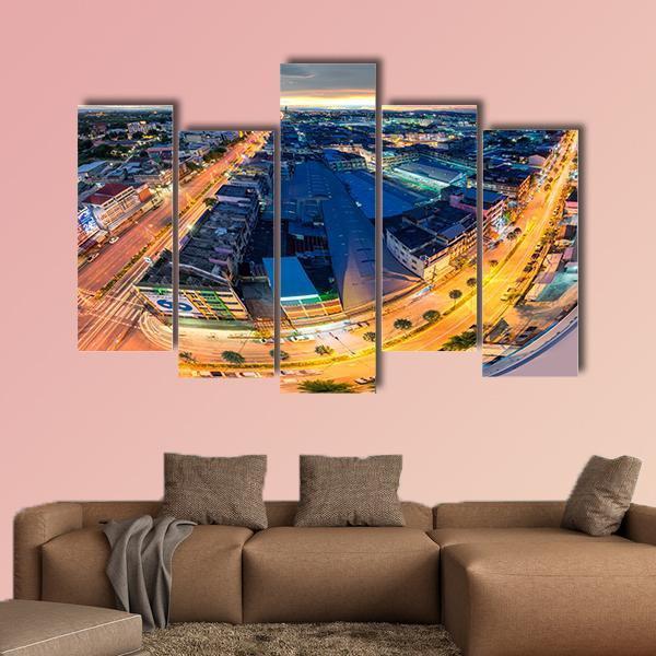 Rayong City In The Eastern Part Of Thailand Canvas Wall Art-5 Pop-Gallery Wrap-47" x 32"-Tiaracle