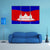 Realistic Flag Of Cambodia Canvas Wall Art-3 Horizontal-Gallery Wrap-37" x 24"-Tiaracle