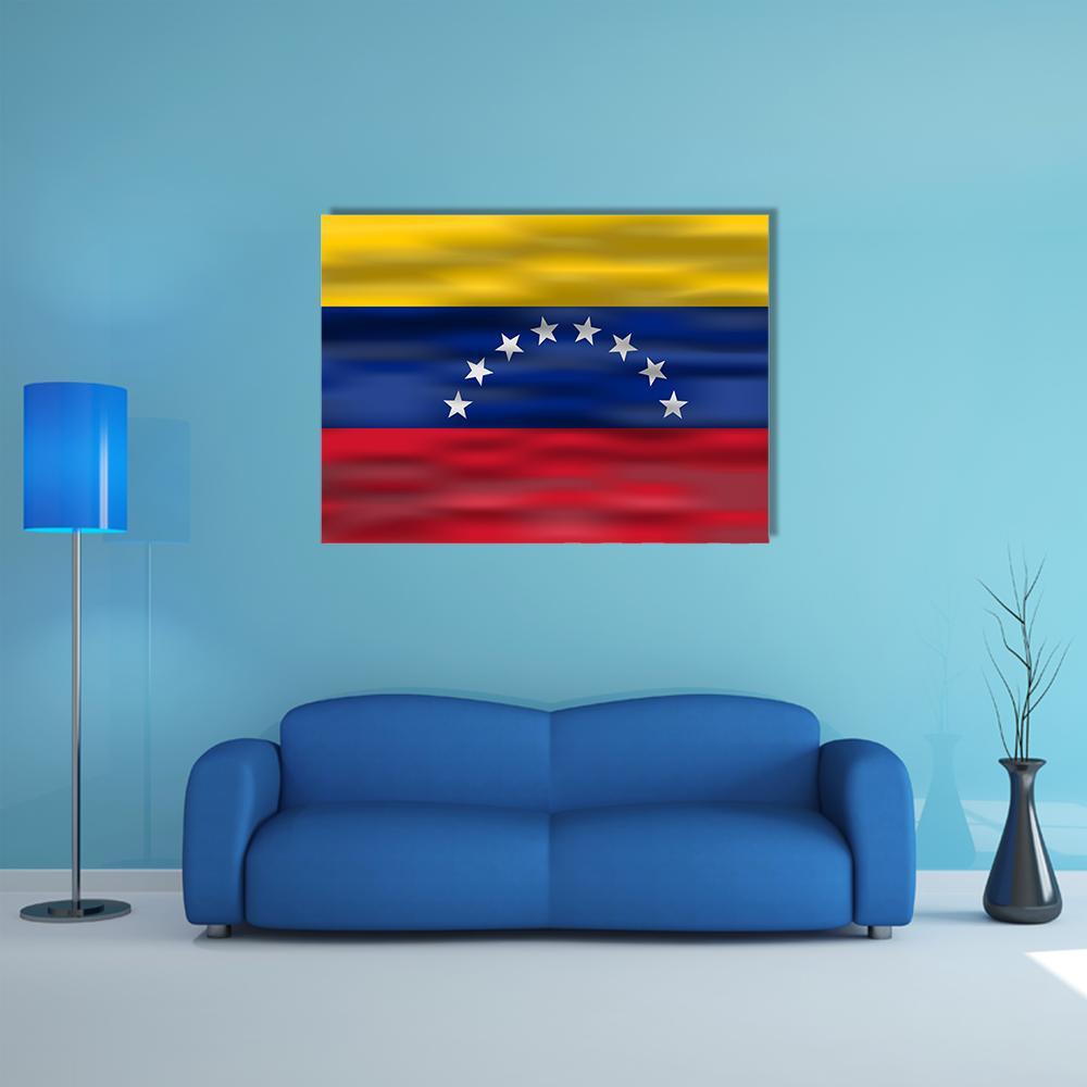 Realistic Flag Venezuela Canvas Wall Art-1 Piece-Gallery Wrap-36" x 24"-Tiaracle